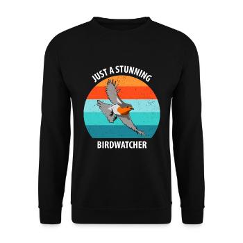 Bird Watching Bird Watching Birding Bird - Unisex Sweatshirt - black - Front - Alina (178cm) & Michal (187cm)
