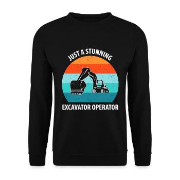 Excavator Excavator Driver Excavator Truck - Unisex Sweatshirt - black - Front - Alina (178cm) & Michal (187cm)