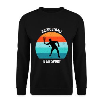 Racqueetball - Unisex Sweatshirt - black - Front - Alina (178cm) & Michal (187cm)