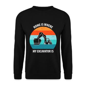 Excavatrice Excavatrice Conducteur Excavatrice Camion - Sweat-shirt Unisexe - noir - Devant - Alina (178cm) & Michal (187cm)
