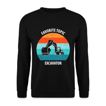 Excavatrice Excavatrice Conducteur Excavatrice Camion - Sweat-shirt Unisexe - noir - Devant - Alina (178cm) & Michal (187cm)