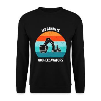 Excavatrice Excavatrice Conducteur Excavatrice Camion - Sweat-shirt Unisexe - noir - Devant - Alina (178cm) & Michal (187cm)
