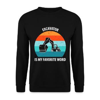 Excavatrice Conducteur d’excavatrice Camion d’excavatrice - Sweat-shirt Unisexe - noir - Devant - Alina (178cm) & Michal (187cm)