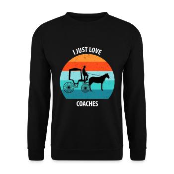 Calèche de cocher Calèche tirée par des chevaux Calèche - Sweat-shirt Unisexe - noir - Devant - Alina (178cm) & Michal (187cm)