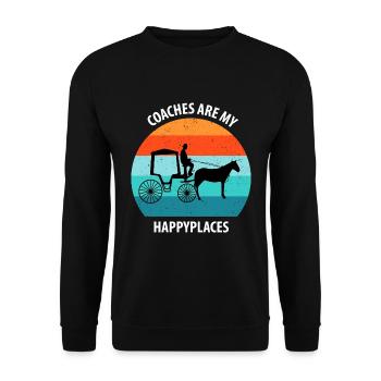 Calèche de cocher Calèche tirée par des chevaux Calèche - Sweat-shirt Unisexe - noir - Devant - Alina (178cm) & Michal (187cm)