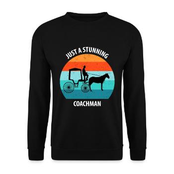 Calèche de cocher Calèche tirée par des chevaux Calèche - Sweat-shirt Unisexe - noir - Devant - Alina (178cm) & Michal (187cm)