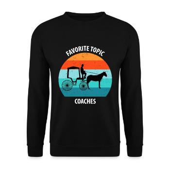 Calèche de cocher Calèche tirée par des chevaux Calèche - Sweat-shirt Unisexe - noir - Devant - Alina (178cm) & Michal (187cm)