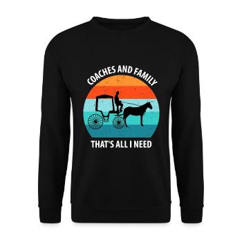 Coachman Carriage Horse-drawn carriage Carriage - Unisex Sweatshirt - black - Front - Alina (178cm) & Michal (187cm)