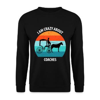 Calèche de cocher Calèche tirée par des chevaux Calèche - Sweat-shirt Unisexe - noir - Devant - Alina (178cm) & Michal (187cm)