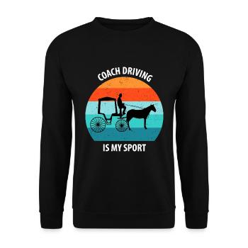 Calèche de cocher Calèche tirée par des chevaux Calèche - Sweat-shirt Unisexe - noir - Devant - Alina (178cm) & Michal (187cm)