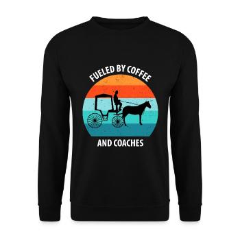 Coachman Carriage Horse-drawn carriage Carriage - Unisex Sweatshirt - black - Front - Alina (178cm) & Michal (187cm)