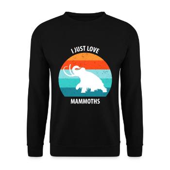 Drôle de mammouth de l’âge de pierre de l’âge de glace Design préhistorique - Sweat-shirt Unisexe - noir - Devant - Alina (178cm) & Michal (187cm)