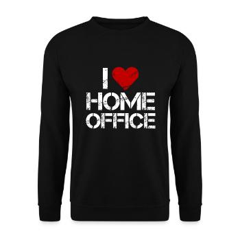I love home office home office outfit - Unisex Sweatshirt - black - Front - Alina (178cm) & Michal (187cm)