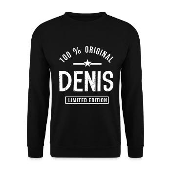 Denis personalized shirt first name denis - Unisex Sweatshirt - black - Front - Alina (178cm) & Michal (187cm)