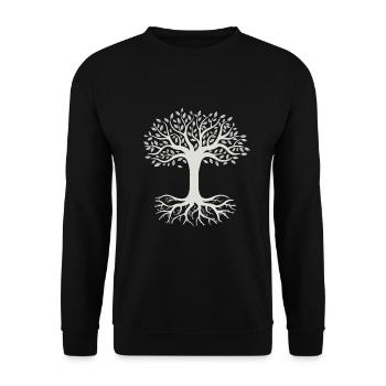 Baum des Lebens Wikinger - Unisex Pullover - Schwarz - Vorne - Alina (178cm) & Michal (187cm)