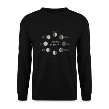 Mondphasen - Unisex Pullover - Schwarz - Vorne - Alina (178cm) & Michal (187cm)