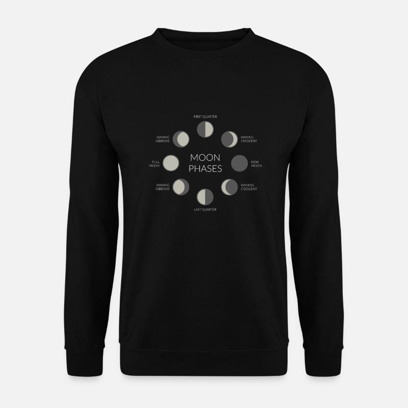 Mondphasen - Unisex Pullover - Schwarz