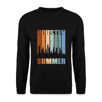 Housten Summer Vintage - Unisex Pullover - Schwarz - Vorne - Alina (178cm) & Michal (187cm)