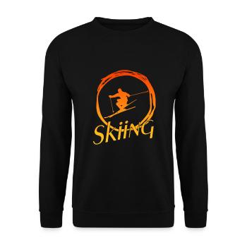 skiing, skidesign, geschenk für skifahrer, ski - Unisex Pullover - Schwarz - Vorne - Alina (178cm) & Michal (187cm)