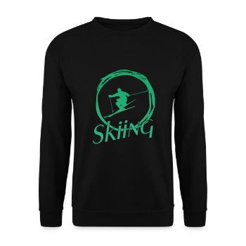 skiing, ski fahren, ski geschenk, ski - Unisex Pullover - Schwarz - Vorne - Alina (178cm) & Michal (187cm)