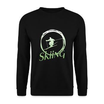Skiing - Unisex Pullover - Schwarz - Vorne - Alina (178cm) & Michal (187cm)
