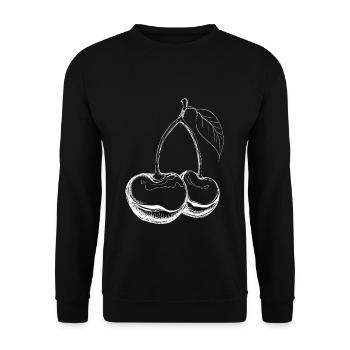 Kirschen - Unisex Pullover - Schwarz - Vorne - Alina (178cm) & Michal (187cm)