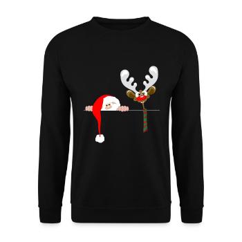 fou le père noël drôle - Sweat-shirt Unisexe - noir - Devant - Alina (178cm) & Michal (187cm)