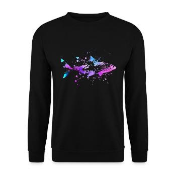Requins aquarelles de poisson - Sweat-shirt Unisexe - noir - Devant - Alina (178cm) & Michal (187cm)