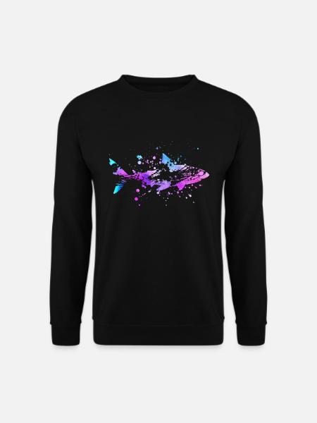 Requins aquarelles de poisson - Sweat-shirt Unisexe - noir