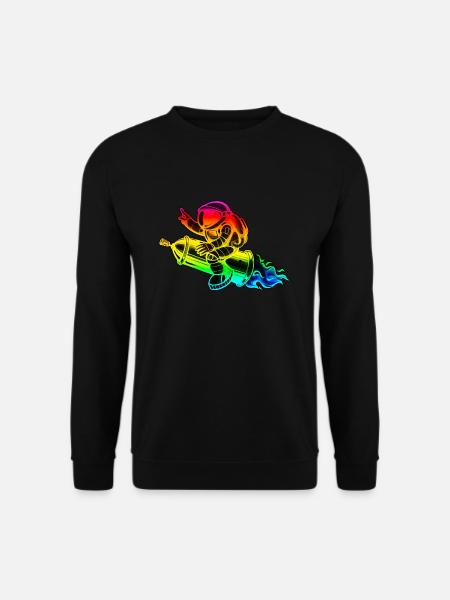 Graffiti astronaute avec fusée de bombe aérosol - Sweat-shirt Unisexe - noir