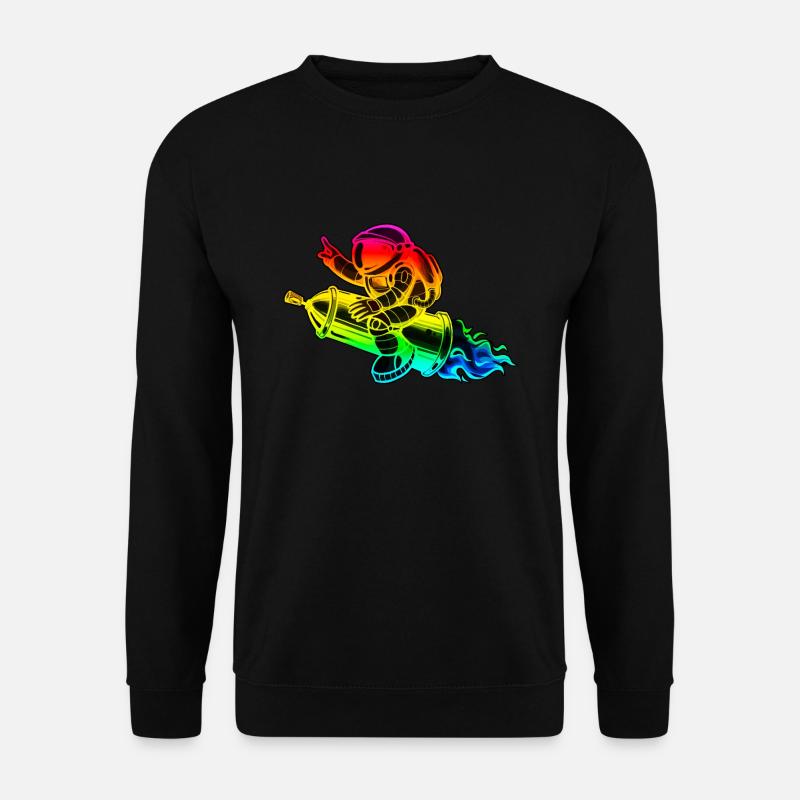 Graffiti Astronaut mit Spraydose Rakete - Unisex Pullover - Schwarz