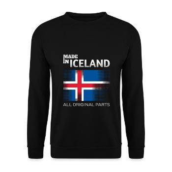Island made in geboren Fahne isländisch - Unisex Pullover - Schwarz - Vorne - Alina (178cm) & Michal (187cm)