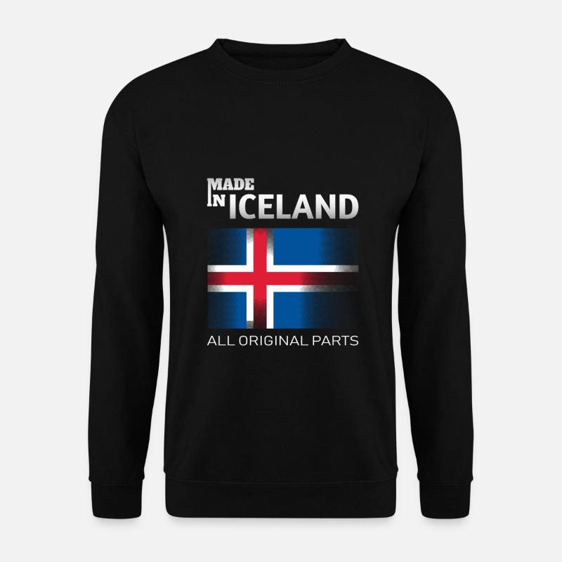 Islande faite au drapeau islandais - Sweat-shirt Unisexe - noir