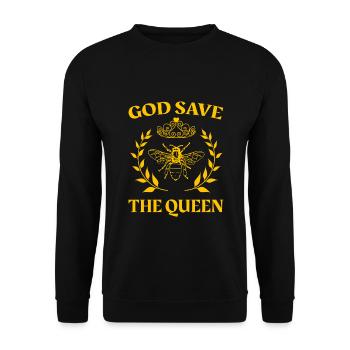 God Save The Queen Bee Queen with Crown Beekeeper - Unisex Sweatshirt - black - Front - Alina (178cm) & Michal (187cm)