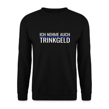 Trinkgeld Kellner Bedienung Restaurant Gastronomie - Unisex Pullover - Schwarz - Vorne - Alina (178cm) & Michal (187cm)