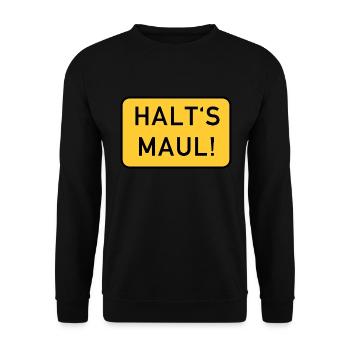 Halt's Maul - Unisex Pullover - Schwarz - Vorne - Alina (178cm) & Michal (187cm)