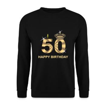 Anniversaire 50 ans anniversaire joyeux anniversaire - Sweat-shirt Unisexe - noir - Devant - Alina (178cm) & Michal (187cm)