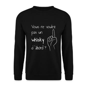 Juste un doigt whisky la cité de la peur - Sweat-shirt Unisexe - noir - Devant - Alina (178cm) & Michal (187cm)
