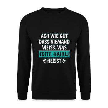 Russisch lustige Sprüche für nahui Russen Russland - Unisex Pullover - Schwarz - Vorne - Alina (178cm) & Michal (187cm)