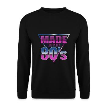 Made in the 80s geboren in 80er Jahr der Geburt - Unisex Pullover - Schwarz - Vorne - Alina (178cm) & Michal (187cm)