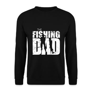 the fishing dad Vater Angler Fischfänger Fischen - Unisex Pullover - Schwarz - Vorne - Alina (178cm) & Michal (187cm)