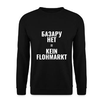 Russland Russisch Wortspiel БАЗАРУ НЕТ kyrillisch - Unisex Pullover - Schwarz - Vorne - Alina (178cm) & Michal (187cm)