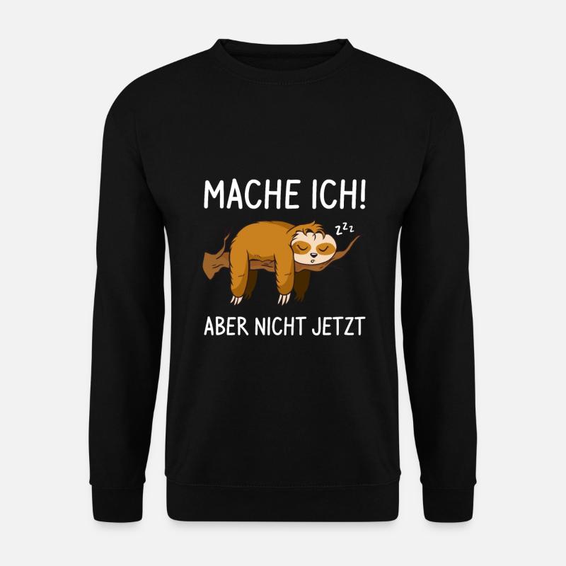 Faultier müde und schläfrig macht ein Nickerchen - Unisex Pullover - Schwarz