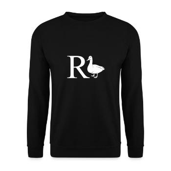 Pension R-duck a duck with the letter R - Unisex Sweatshirt - black - Front - Alina (178cm) & Michal (187cm)