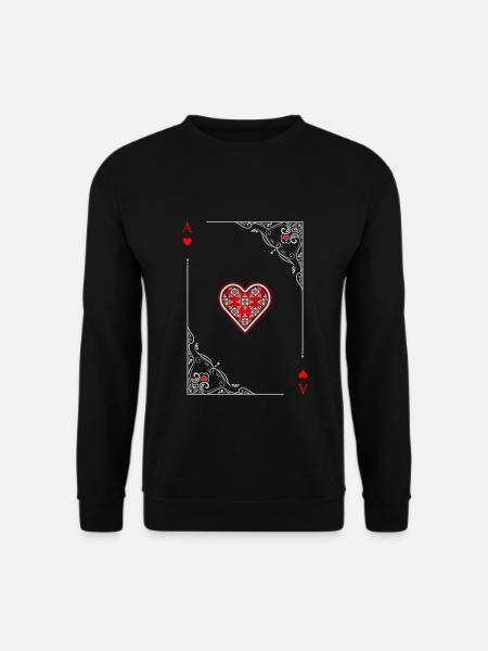Kartensymbole Spielkarten Herz Ass Kartenspiel - Unisex Pullover - Schwarz