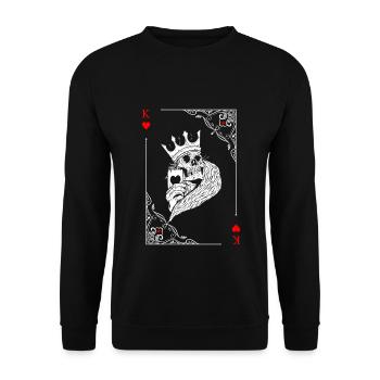 Cartes cartes Cartes Cartes Jeux de cœur - Sweat-shirt Unisexe - noir - Devant - Alina (178cm) & Michal (187cm)