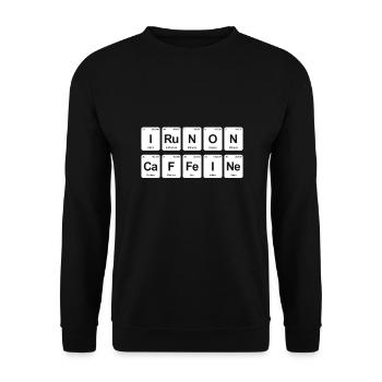 Tableau périodique et café je cours sur la caféine - Sweat-shirt Unisexe - noir - Devant - Alina (178cm) & Michal (187cm)