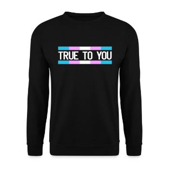 True to you - Transgender Queer LGBTIQ+ - Unisex Pullover - Schwarz - Vorne - Alina (178cm) & Michal (187cm)