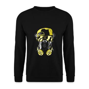 Chien avec casque, casquette et lunettes de musique cool - Sweat-shirt Unisexe - noir - Devant - Alina (178cm) & Michal (187cm)