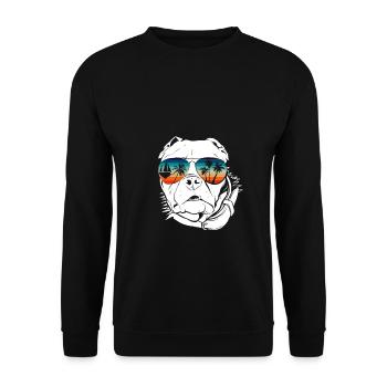 Dog with cool sunglasses for holidaymakers - Unisex Sweatshirt - black - Front - Alina (178cm) & Michal (187cm)